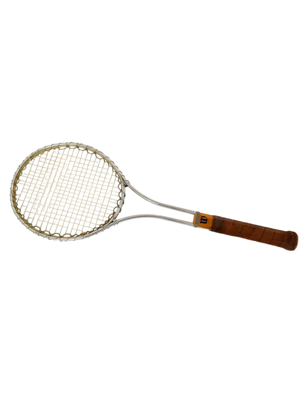 Copied - Vintage Wilson Steel Tennis Racket Leather Grip Made USA Retro Sports